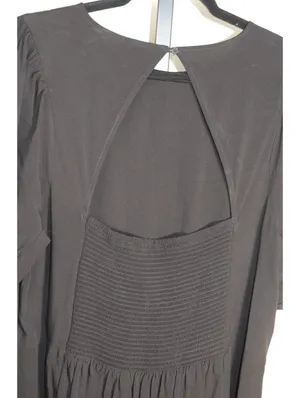 Old Navy Black Shift Dress Size XL Tall –Short Sleeve Keyhole Back Smocked Waist thumbnail 4