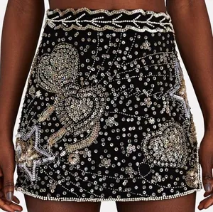 LoveShackFancy Lani Sequined Embellished Crepe Mini Skirt thumbnail 1