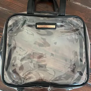 Poppy & Peonies Clear Square Bag Black thumbnail 1