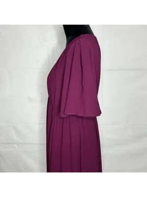 Show Me Your Mumu Emily Empire Merlot Purple Maroon Chiffon Maxi Dress Sz XL thumbnail 8