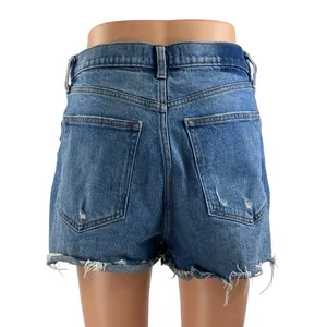 Abercrombie & Fitch The Mom Blue Ultra High Rise Cut Off Denim Jean Shorts Sz 29 thumbnail 3