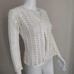 Vintage Casual Corner Cottage Core Crotchet Cotton Knit Cardigan Sweater thumbnail 2