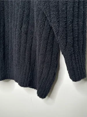 UGG Black Riz Cozy Knit Crew Neck Long Sleeve Ribbed Lounge Sweater XL thumbnail 4
