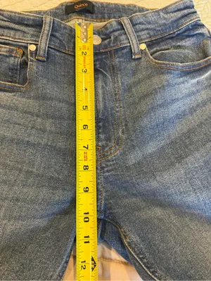 Quince Organic Cotton Slim Straight Jeans 30x30 Mid Rise Stretch Blue thumbnail 5