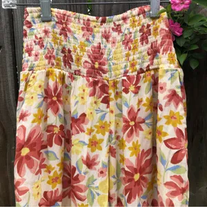NEW billabong smooth sailing smocked high waist floral print pants S thumbnail 5