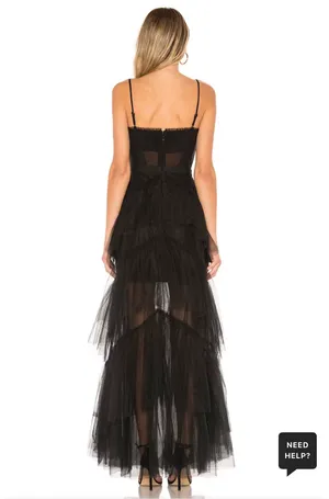 Revolve Corset Tulle Gown in Black thumbnail 2