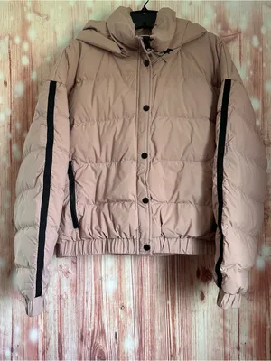 Halara Blush Pink Cropped Black Trim Puffer Winter Coat Jacket Size XL thumbnail 1