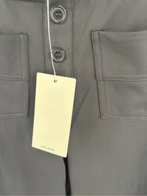 Halara high waisted button multiple pockets straight leg black pant women SP NWT thumbnail 4