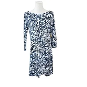 Lilly Pulitzer Sophie Shift Dress MEDIUM Home Slice Blue White 50+ UPF NEW‎ thumbnail 2