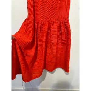 ANTHROPOLOGIE Bordeaux Orange Red Textured Sleeveless Tank Flow Mini Dress S thumbnail 5