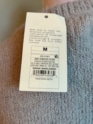 a new day Light Gray Crewneck Sweater with White Stripes thumbnail 3