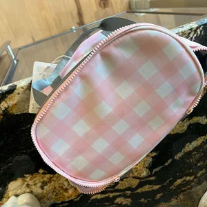 MarleyLilly Personalized Small Cooler Lunch Bag Pink Checked DHT Monogram thumbnail 10