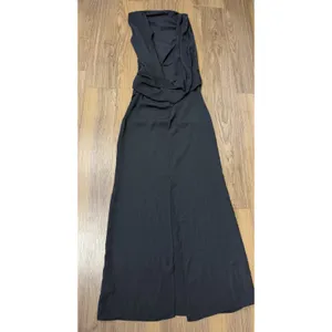 Zara Black Midi Dress Cowl Low Back 90s Minimalist‎ Capsule Hollywood Formal thumbnail 3