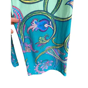 Spense colorful paisley comfort flowy pull on pants lounge boho festival Sz L thumbnail 6