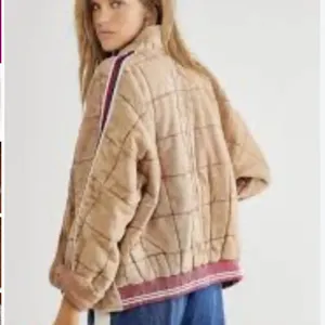 Free People Quilted Dolman Sports Rib Striped Oversized Varsity Jacket M $198 thumbnail 3