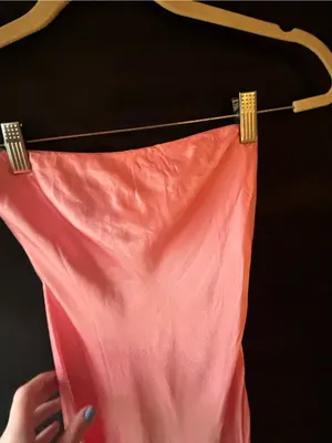 SNDYS Pink Satin Strapless Maxi Dress, NWT thumbnail 2