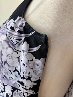 Rampage Vintage 90s Purple Floral A-Line Babydoll Lavender Sleeveless Dress thumbnail 7