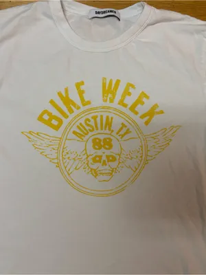 Daydreamer Bike Week Austin Texas Preppy Motorcycle Grunge Skull Graphic Tee S thumbnail 3