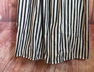 Commense Black Sleeveless White Pinstripe Long Dress thumbnail 8