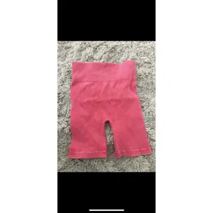 NWTs Aura Ribbed‎ Bike Shorts Bright Coral Stretch Athleisure Yoga Workout M/L thumbnail 4