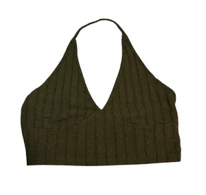 SHEIN Halter Neck Crop Top Green Medium thumbnail 1