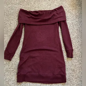 Derek Heart off the shoulder sweater/mini dress thumbnail 1