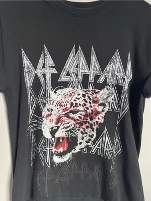 DEF LEPPARD | Black Logo Band Tee Sz S thumbnail 3