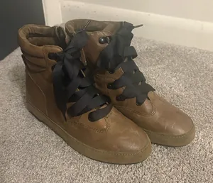 NWOT Kelsi Dagger Brown Ankle Boots with Black Laces thumbnail 1