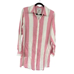Tommy Bahama Rugby Beach Stripe Boyfriend Shirt Swim Coverup Coral Coast Small thumbnail 5