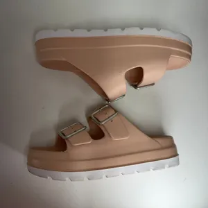 MIA 8 Slide Sandals Platform Double Buckle Blush Pink Chunky Lug Sole Summer thumbnail 3