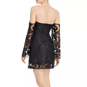 Finders Keepers Alchemy Black Lace Strapless Mini Dress Size S NWT thumbnail 4