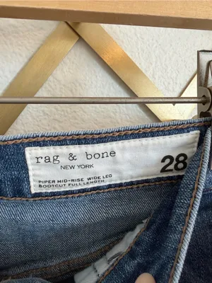 Rag & Bone Piper Mid-Rise Wide Leg bootcut Full Length Jeans 28 thumbnail 5