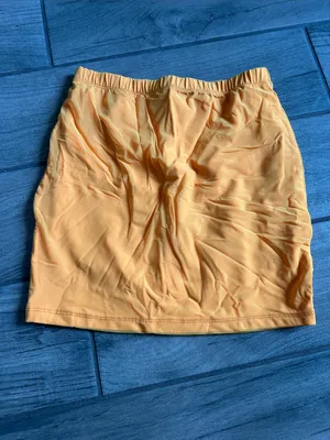 Mini Skirt in bright orange- Elastic Waist thumbnail 2