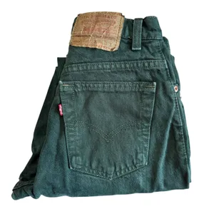 Vintage 90s Levis 550 Relaxed Fit Tapered Leg Green Jeans USA Made 5S High Waist thumbnail 12