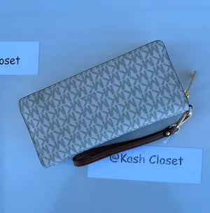 Large Logo Travel Continental Wallet/Wristlet - Vanilla thumbnail 2