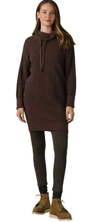 Prana Milani Merino wool Organic Cotton Blend Brown Sweater Dress Sm #776 thumbnail 1