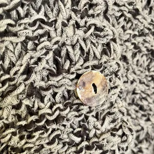 NWT Sarah Pacini Marled Avant Garde Open Knit Cropped Cardigan w/ Attached Scarf thumbnail 7