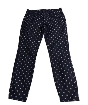 Ann Taylor Navy Blue Embroidered Daisy Skinny Ankle Modern‎ Fit Pants Womens 10 thumbnail 1
