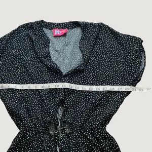 Hsquared Black Polka Dot Wide Leg Jumpsuit V-Neck Short Sleeve J3022 Womens M thumbnail 4