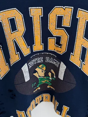 Notre Dame Fighting Irish Distressed Off Shoulder Cropped Sweatshirt thumbnail 10