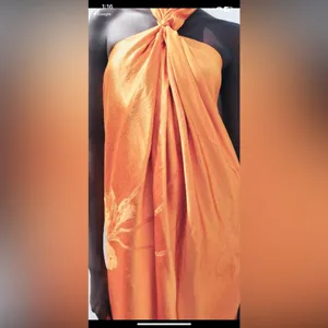 Zara Woman Collection Orange Jacquard Halter boho Dress NWT party resort 189$ thumbnail 3