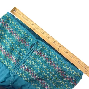 Flying Tomato BOHO Embroidered Floral Smocked Strapless Tiered Maxi Dress Womens S Teal Beach thumbnail 10