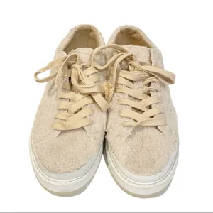 Zara Womens Size 9 Pink Fury Fleece Lowtop Platform Sneakers‎ thumbnail 3