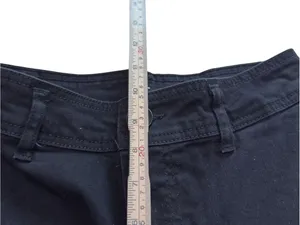 OAT New York Women’s 2 26 Short Black Coated Stretch Wide Leg Raw Hem Jeans NWOT thumbnail 10