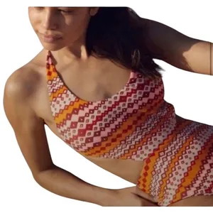 Aerie Monokini High Waisted Wrap One Piece Swimsuit Large thumbnail 3