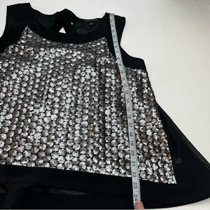 Victoria's Secret Womens Size Large Black Silver‎ Sequined Sheer Sleeveless Top thumbnail 10