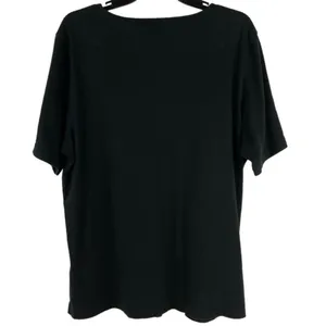 Bob Mackie Bon Mackie Wearable Art Embroidered Flower Bouquet Black Top Size Extra Large thumbnail 2