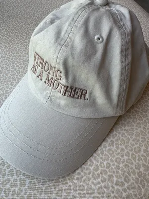 NWOT Embroidered 'Strong As A Mother' Off White Baseball Cap thumbnail 9