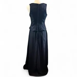 Boutique Black Lace Overlay Sleeveless Formal Maxi Gown Dress Size 10 thumbnail 2