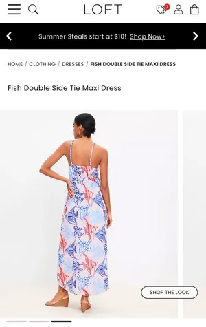 Loft Fish Double Side Tie Maxi Dress thumbnail 2